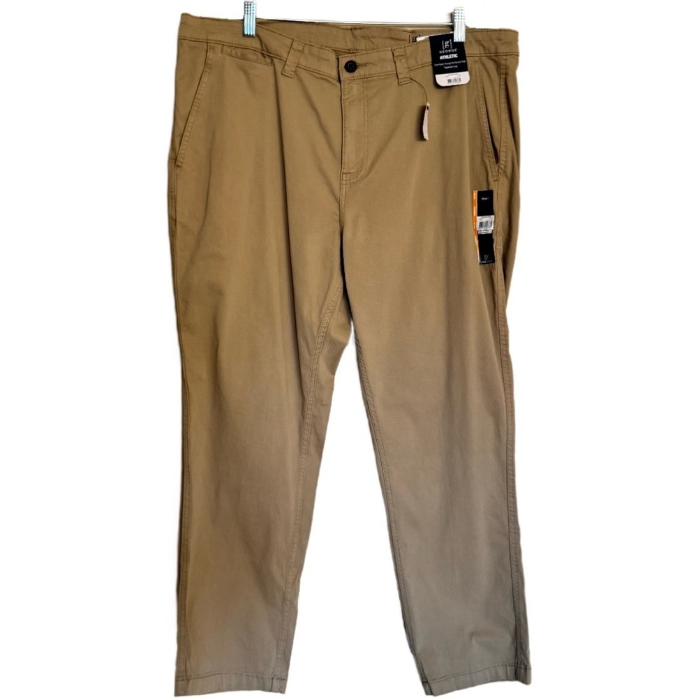 NEW George Athletic Chino Stretch Pants Sz 40x30 Casual Preppy Business Classic